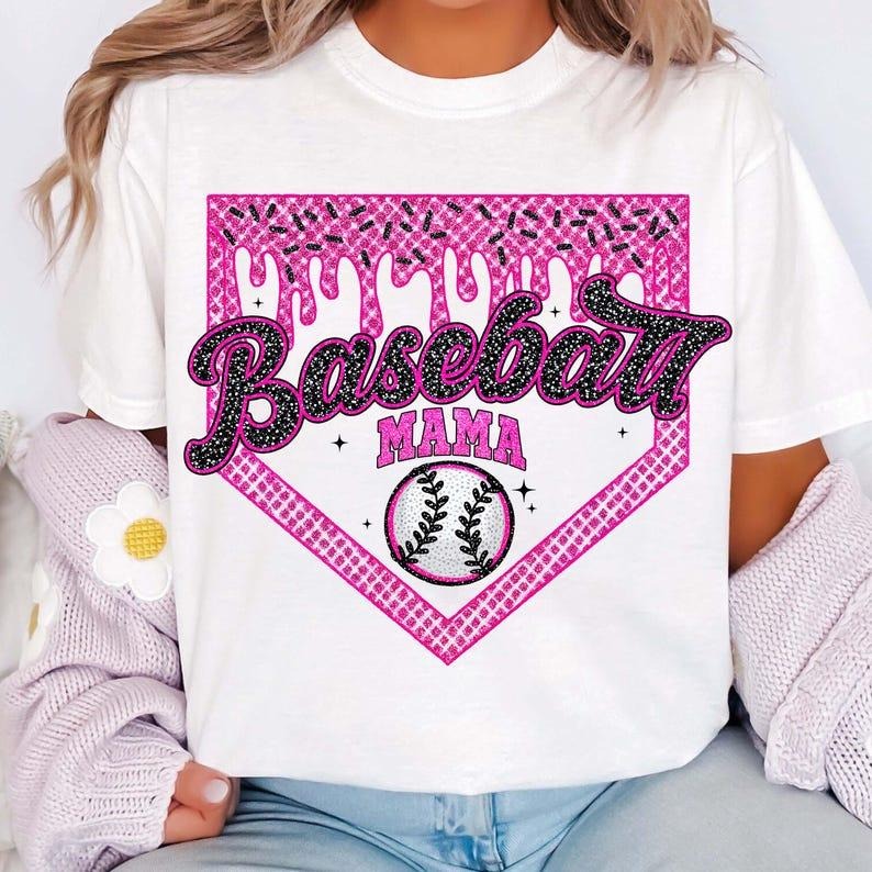Baseball Coquette Mama Shirt, Stylish Ice Cream Print, Retro Sporty Look Hoodie, Sweatshirt | HypeCrazeTee.com