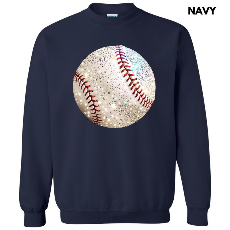 Baseball Faux Glitter Sweatshirt 'NLB' T-Shirts, Hoodie | HypeCrazeTee.com