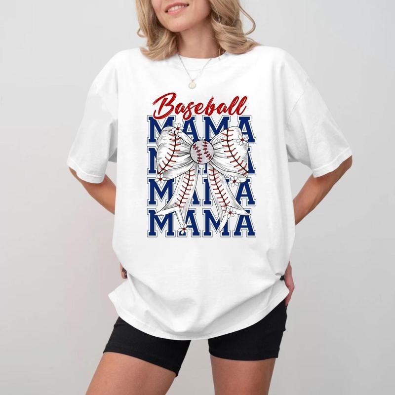 Baseball MAMA Red White Blue T-shirt, Unisex Soft Cotton Crewneck Hoodie, Sweatshirt | HypeCrazeTee.com