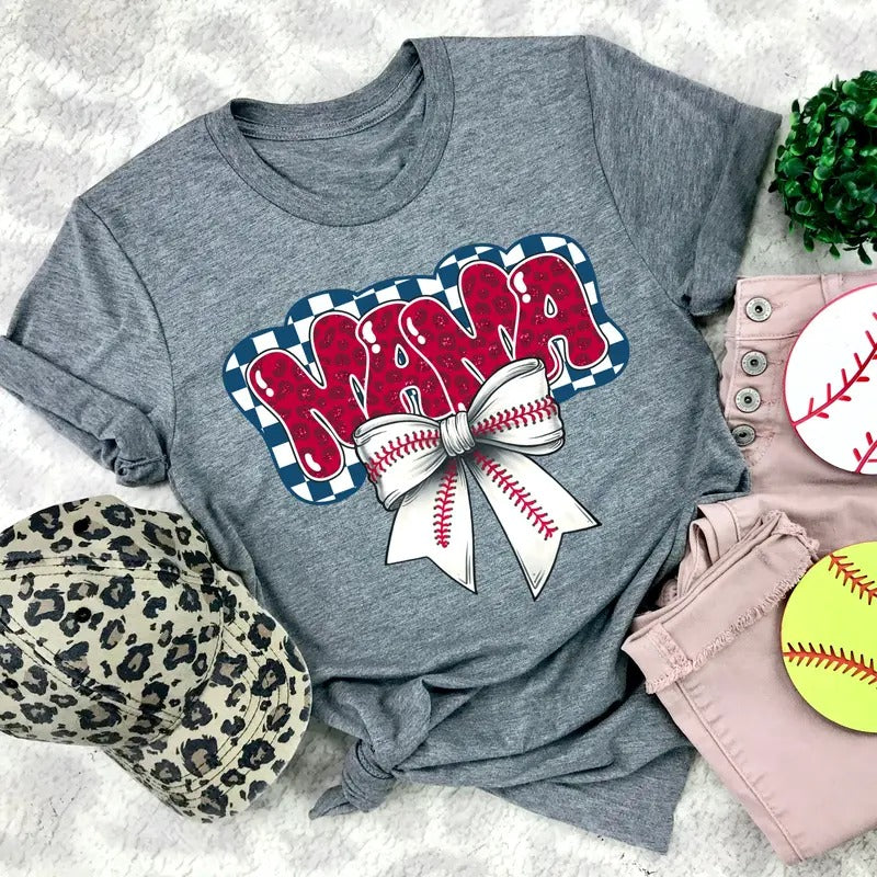Baseball Mama Bow DTF Transfers - THIS IS NOT A SHIRT Hoodie, Sweatshirt | HypeCrazeTee.com