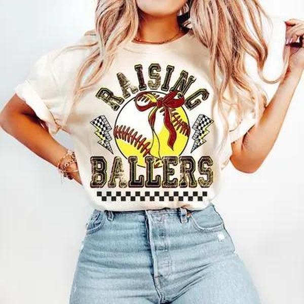 Baseball Mama Rasing Ballers TShirt, Unisex cotton Tshirt for Mom, Happy Mother day Hoodie, Sweatshirt | HypeCrazeTee.com
