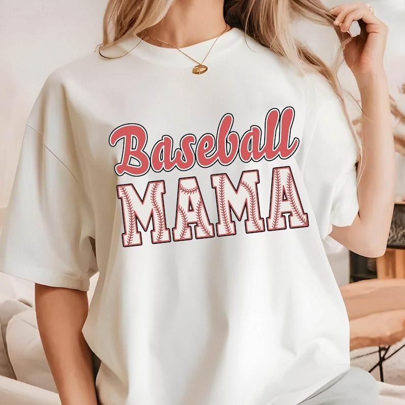 Baseball Mama T-Shirt, Mothers day Gift For Baseball Tee, Gift For Baseball Lover Mom Shirt, Baseball Season Mom Shirts...