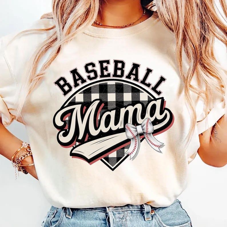 Baseball Mama, Checkered Design, Distressed Baseball, Coquette Bow T-shirt Hoodie, Sweatshirt | HypeCrazeTee.com