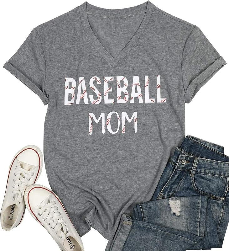 Baseball Mom Letter Print Funny Baseball Casual Comfort Top T-Shirts, Hoodie, Sweatshirt
