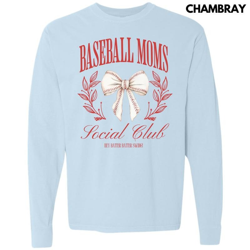 Baseball Moms Social Club Long Sleeve Comfort Colors T-Shirt 'NLB' Hoodie, Sweatshirt | HypeCrazeTee.com