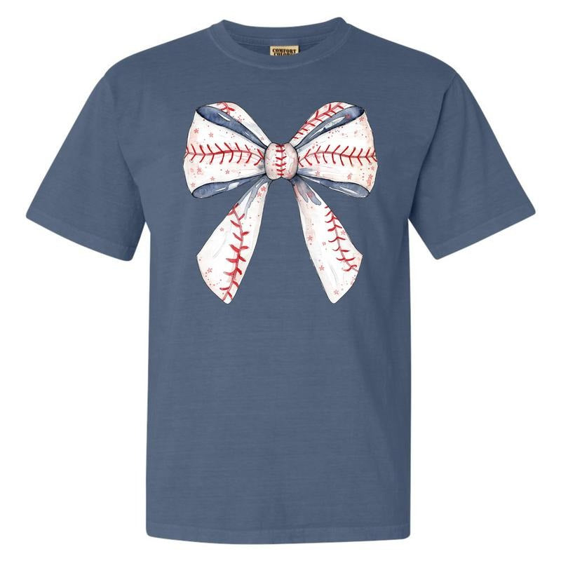 Baseball Sketched Bow Comfort Colors T-Shirt 'NLB' Hoodie, Sweatshirt | HypeCrazeTee.com
