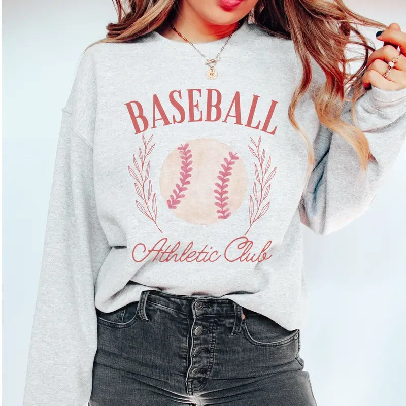 Baseball Sweatshirt Baseball Athletic Club Pullover Sports Club Sweatshirt Baseball Sport Pullover Athletic Baseball...