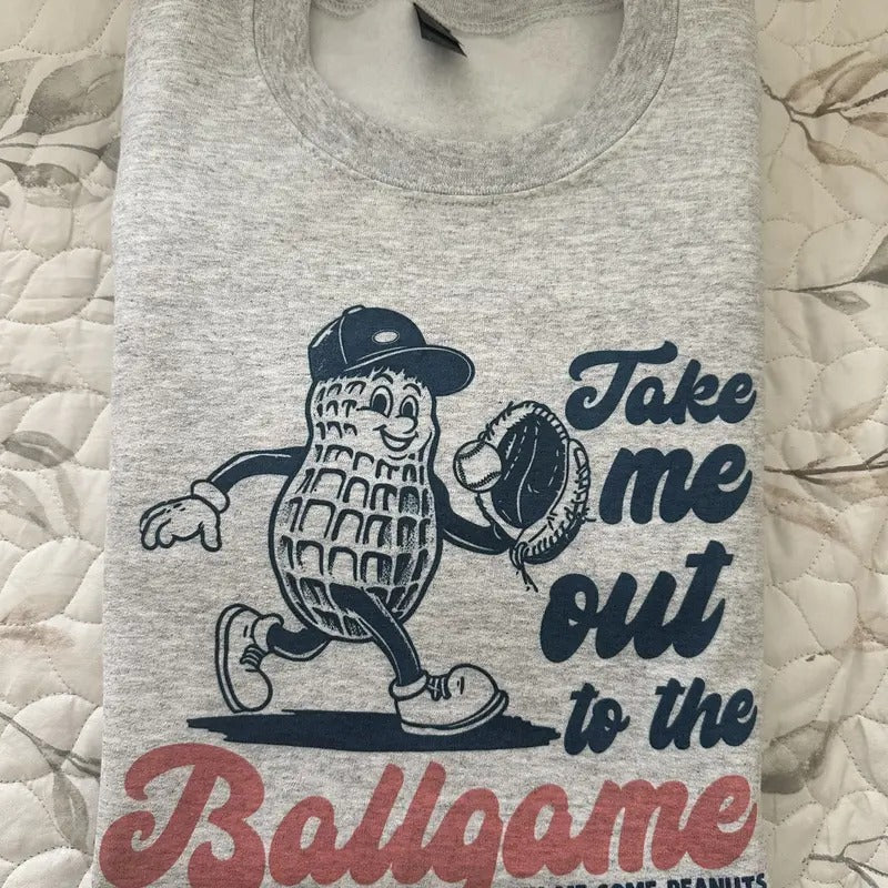 Baseball Sweatshirt Take Me out to the Ball Game Sweatshirt Comfy Sweatshirt T-Shirts, Hoodie | HypeCrazeTee.com
