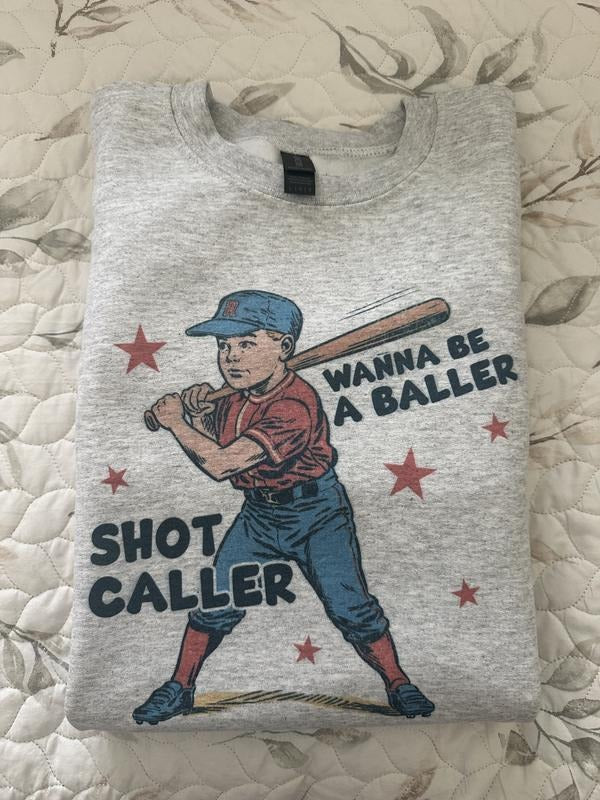 Baseball Sweatshirt Wanna Be a Baller Sweatshirt Comfy Sweatshirt T-Shirts, Hoodie | HypeCrazeTee.com