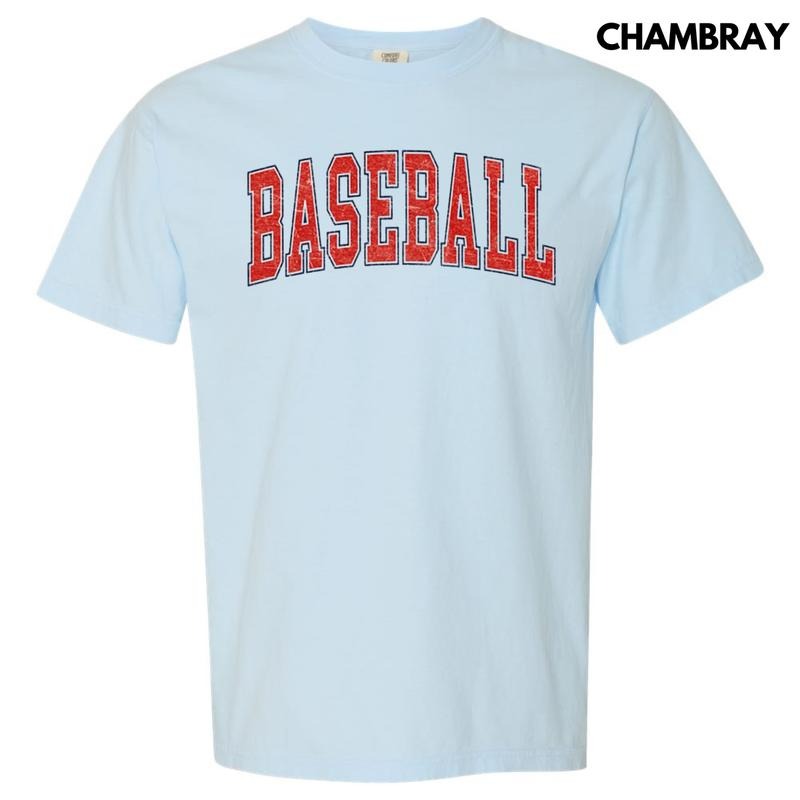 Baseball Varsity Letter Comfort Colors T-Shirt Hoodie, Sweatshirt | HypeCrazeTee.com