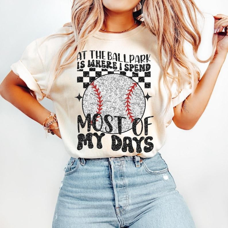 Baseball, At The Ballpark, Checkered Tshirt, Game Day Mama Hoodie, Sweatshirt | HypeCrazeTee.com