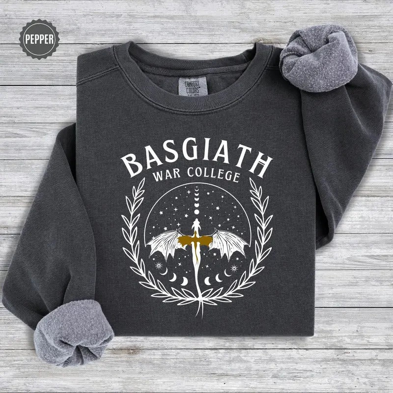 Basgiath Sweatshirt, Basgiath War College, Fourth Wing Shirt, Dragon Rider, Riders Quadrant, Fantasy reader, Bookish...