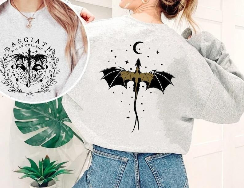 Basgiath War College Double-Sided Sweatshirt, Fourth Wing Riders, 2 side  Hoodie and Sweater; T-shirt Cotton Polyester
