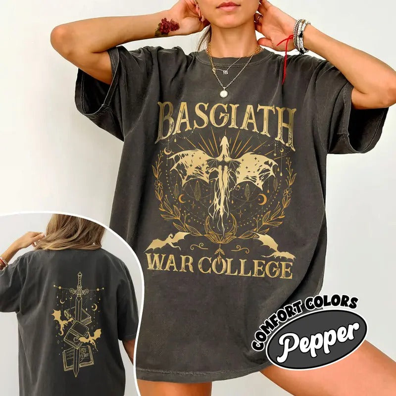 Basgiath War College From Fourth Wing Comfort Colors Shirt, Riders Quadrant Shirt Gifts, Trendy BookTok Womenswear...