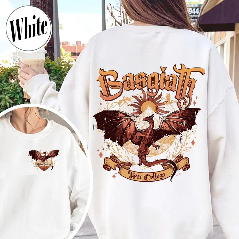Basgiath War College Sweatshirt, Dragon Rider Shirt, Iron Flame Basgiath War College, Basgiath War College 2 Sided,...