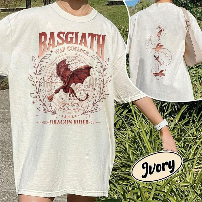 Basgiath War College T-shirt, Fourth Wing Fan Art, Violet Sorrengail Xaden Riorson Shirt Design, Dragon Rider Bookish...