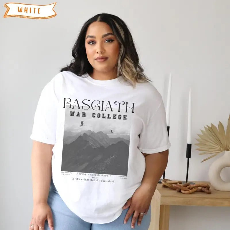 Basgiath War College t-shirt, Fourth Wing Shirt, Violet Sorrengail Xaden Riorson Fantasy Bookish Shirt Dragon Rider...