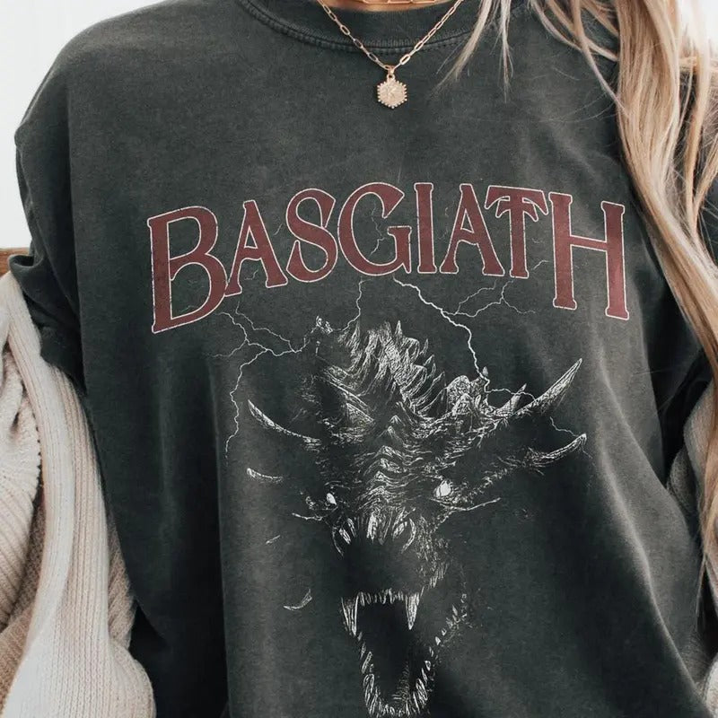 Basgiath War College Shirt Distressed Fourth Wing Iron Flame Tairn Violet Sorrengail Bookish Shirt Reading Shirt T-Shirts, Hoodie, Sweatshirt