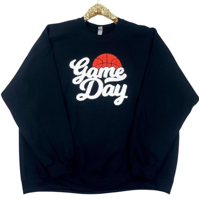 Basketball Game Day Patch Sweatshirt T-Shirts, Hoodie | HypeCrazeTee.com