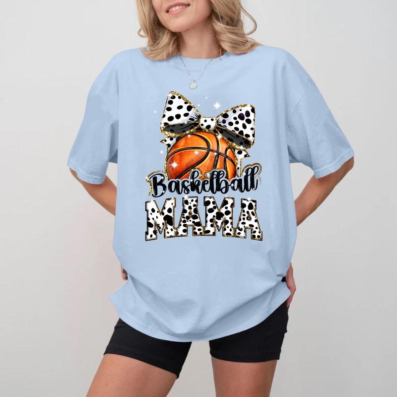 Basketball MOM Bow Soft Cotton Moms T-Shirts, Hoodie, Sweatshirt