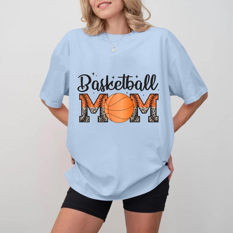 Basketball MOM Cotton T-shirt, Unisex Soft Sports Mom Crewneck Hoodie, Sweatshirt | HypeCrazeTee.com