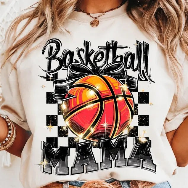 Basketball Mama T-shirt, Retro Basketball Distressed Mom T-Shirt, Game Day Clipart, Sports Mom Hoodie, Sweatshirt