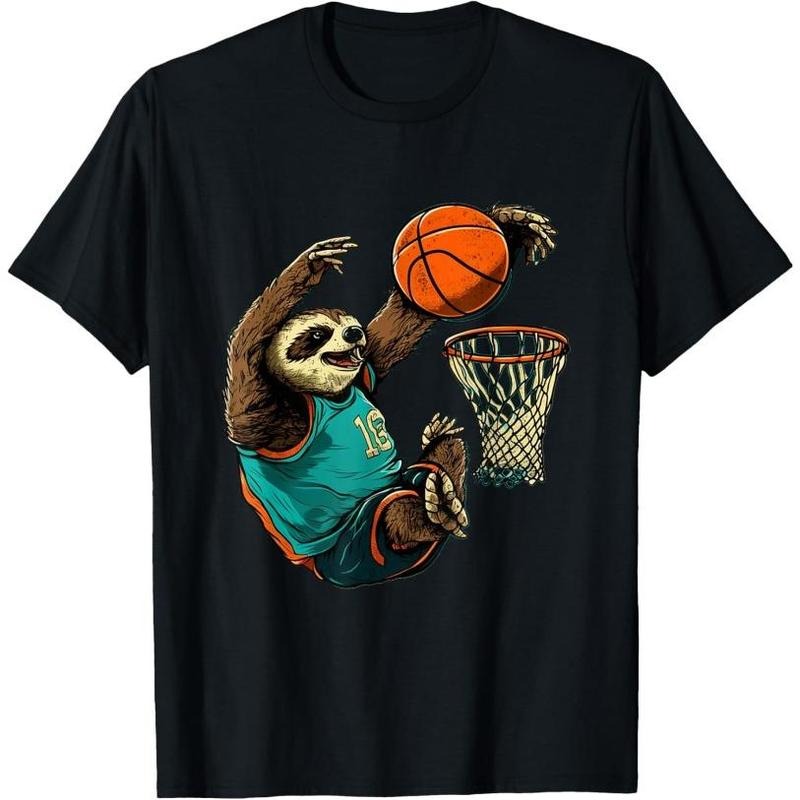 Basketball Sloth Bball Team Sport Funny Basketball Player T-Shirt Made in USA Hoodie, Sweatshirt | HypeCrazeTee.com