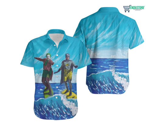 Batman And Joker Surfing Hawaiian Shirt