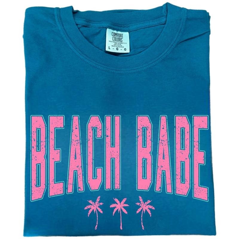 Beach Babe Distressed Tee, Beach Babe T-Shirt, Cute Summer Shirt Hoodie, Sweatshirt | HypeCrazeTee.com