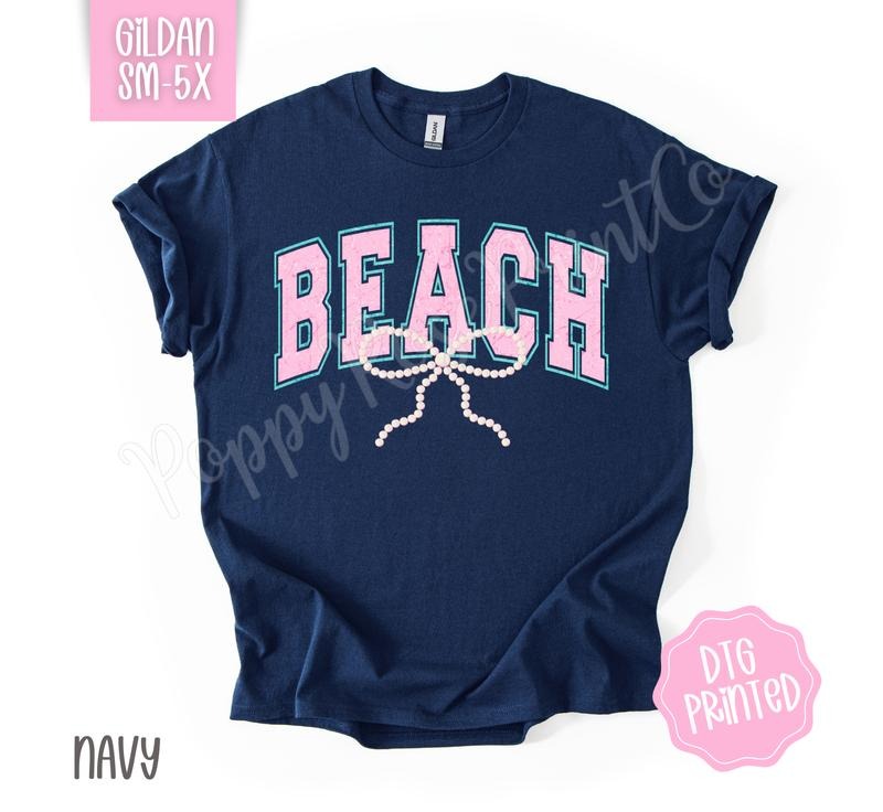 Beach Bow Gildan Cute Summer Girly Beach Shirt T-Shirts, Hoodie, Sweatshirt