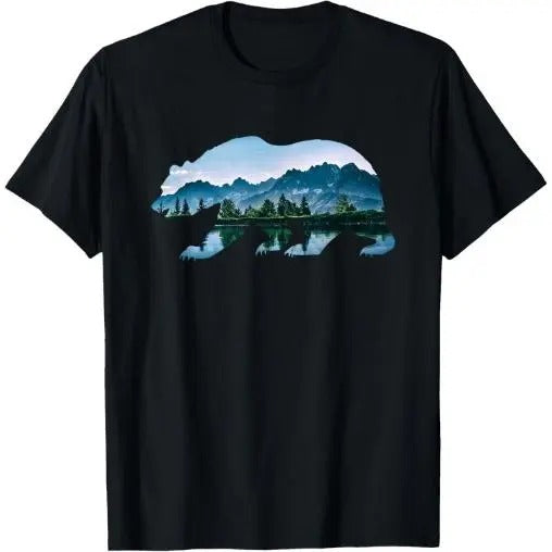 Bear Vintage National Park Bear Wildlife Mountains T-Shirt Made in USA Hoodie, Sweatshirt | HypeCrazeTee.com