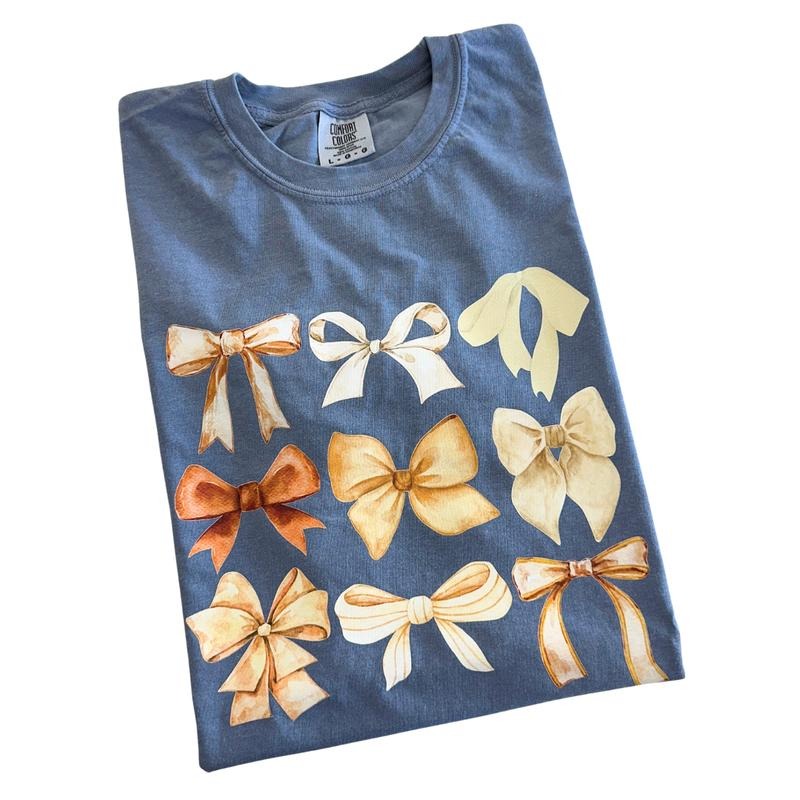 Beige Bow Collage Comfort Colors T-Shirt Hoodie, Sweatshirt | HypeCrazeTee.com