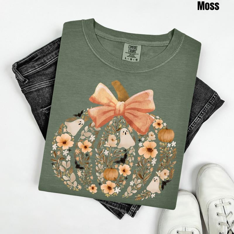 Beige Pumpkin Scene Comfort Colors T-Shirt 'NLB' Hoodie, Sweatshirt | HypeCrazeTee.com