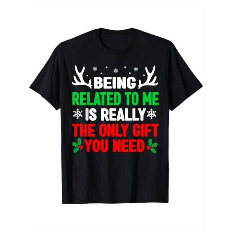 Being Related To Me Funny Christmas Shirts Women Men Family Themed T-Shirt. Suitable as a Christmas gift for family and...