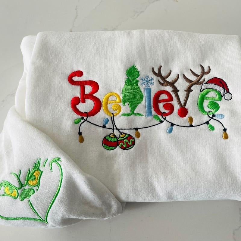 Believe embroidered sweatshirt T-Shirts, Hoodie | HypeCrazeTee.com