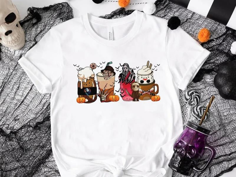 [Bella Canvas] Horror Coffee Halloween Shirt Hoodie, Sweatshirt | HypeCrazeTee.com