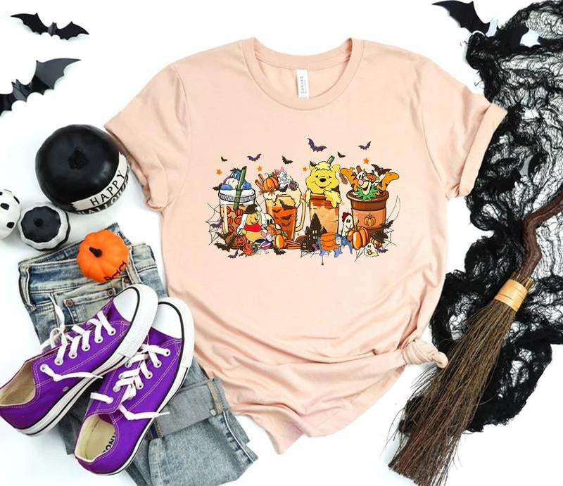 [Bella Canvas] Pumpkin Spice Latte Winnie The Pooh Shirt Hoodie, Sweatshirt | HypeCrazeTee.com