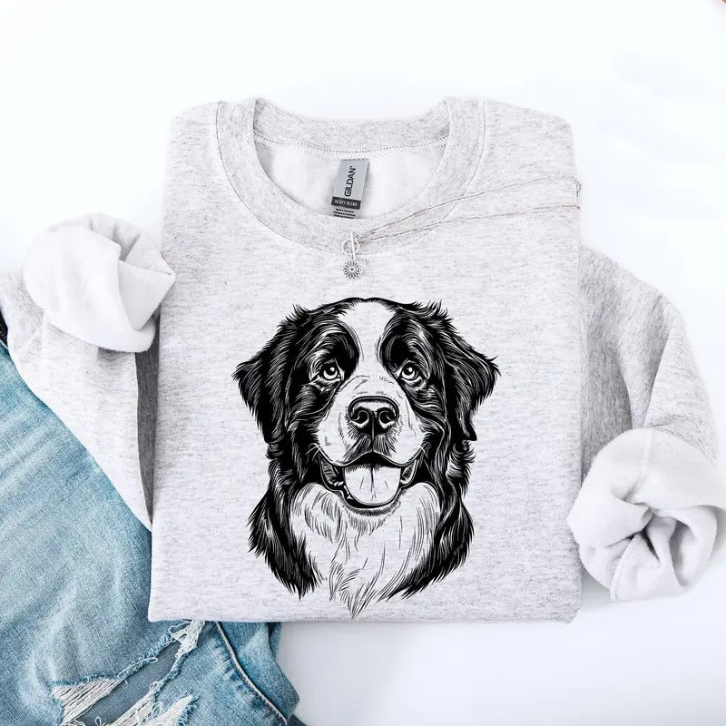 Bernese Mountain, Pet, Dog Breed Sweatshirt, Crew Neck, Women's, Crewneck T-Shirts, Hoodie | HypeCrazeTee.com