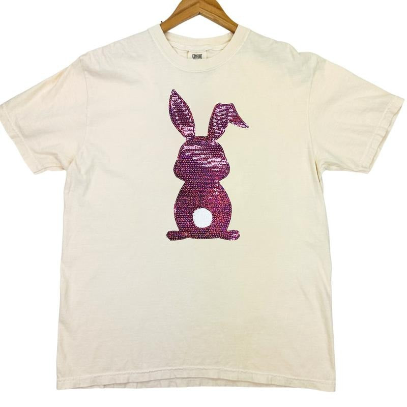 Berry Bunny Sequin Patch Comfort Colors T-Shirt Hoodie, Sweatshirt | HypeCrazeTee.com