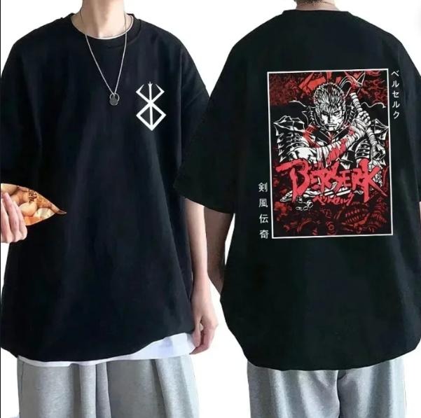 Berserk No.1 Shirt, Japanese Hot Blooded Anime Print T-Shirt, Mens Casual Streetwear 100% Cotton T-Shirt, Graphic Tee...