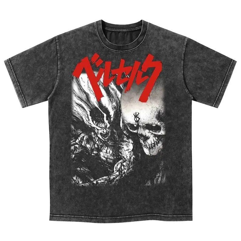 Berserk Vintage Washed Shirt Berserk Guts Anime Shirts Cool Japanese Anime Manga Comfort Colors T-Shirts, Hoodie, Sweatshirt