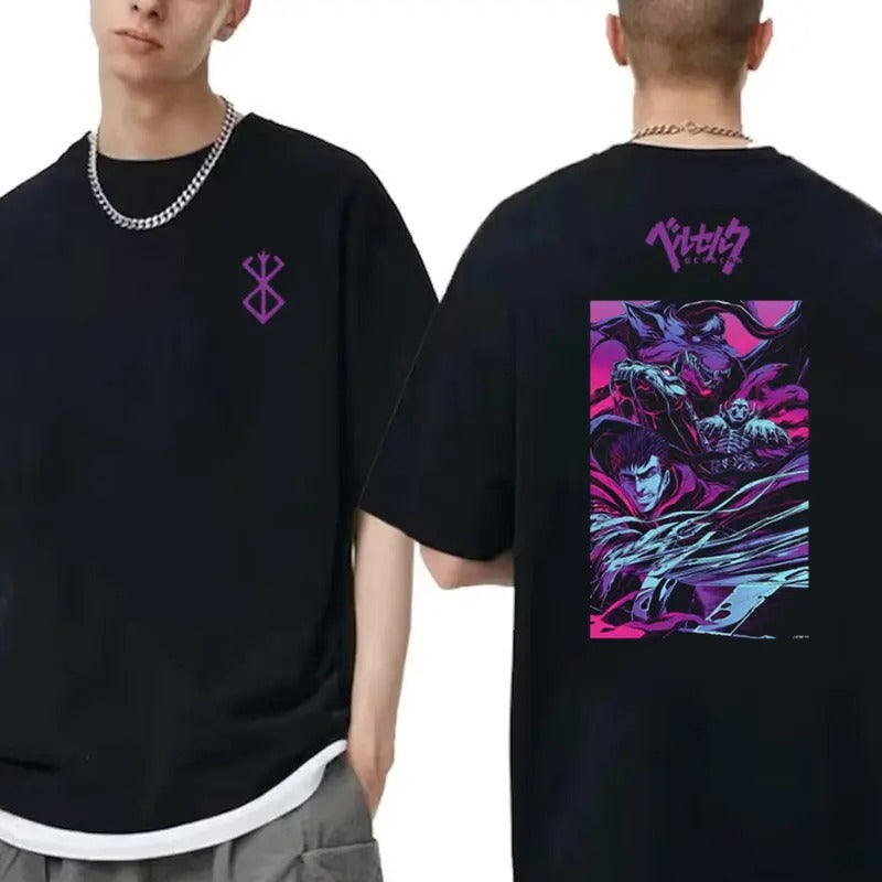 Berserker Armor Guts 2 Sides Anime All Size T-Shirt Menswear Top for Gym Manga Anime Lovers Shirt Anime All Size T-shirt...