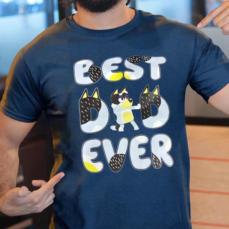 Best Dad Ever Funny Bluey Daddy Vintage Shirt, Bluey Dad Retro Tee, Bluey Family Shirt, Super Hero Dad Tee, Fathers Day...