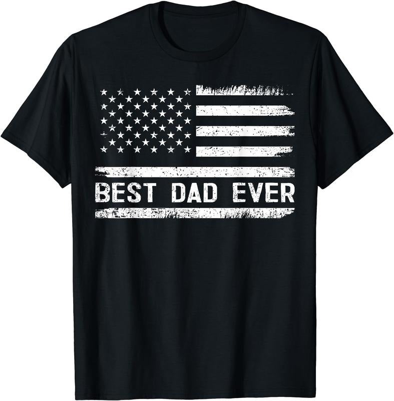 Best Dad Ever With US American Flag Gifts Fathers Day T-Shirt Hoodie, Sweatshirt | HypeCrazeTee.com