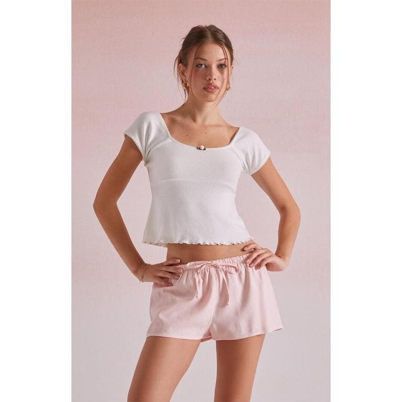 Beverly and Beck Women's Maggie Pointelle T-Shirt Hoodie, Sweatshirt | HypeCrazeTee.com