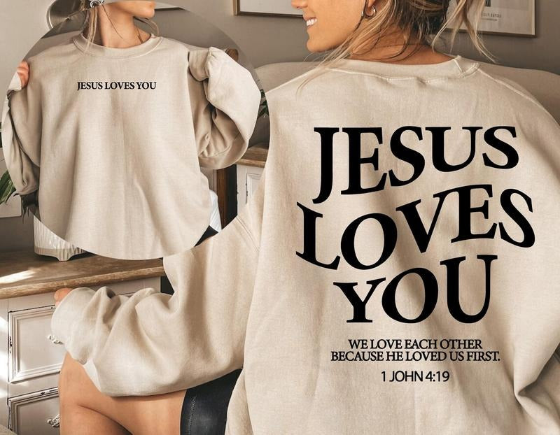 Bible Study Sweatshirt, Christian Sweatshirt, Jesus Hoodie, Christian Hoodie, Jesus Loves You Sweatshirt, Christian Gift,...