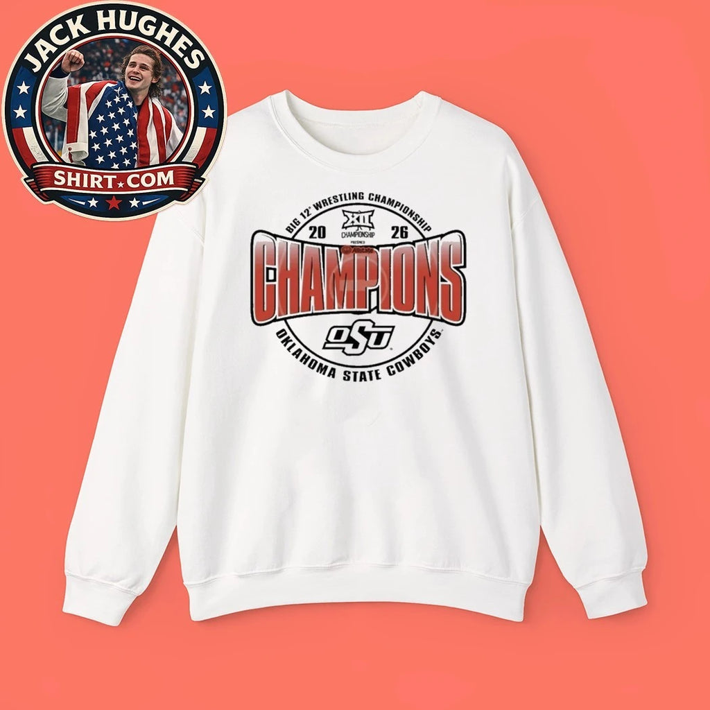 Big 12 Wrestling Champions Oklahoma State Cowboys 2026 Logo T-Shirt