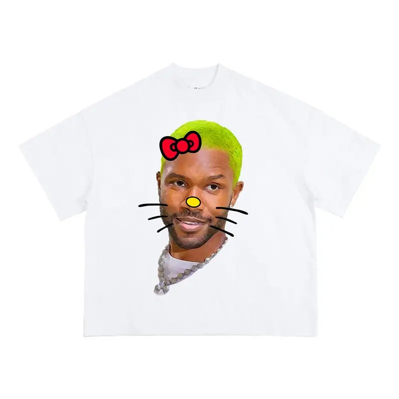 Big Face Green Kitty Shirt by Frank - Stylish Graphic Appeal Hoodie, Sweatshirt | HypeCrazeTee.com