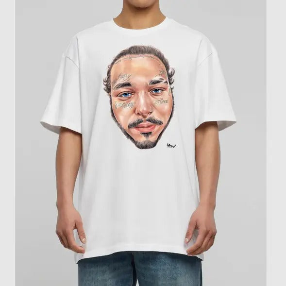 Big Face Post Shirt, Maloneee Tee Cotton Fabric Hoodie, Sweatshirt | HypeCrazeTee.com