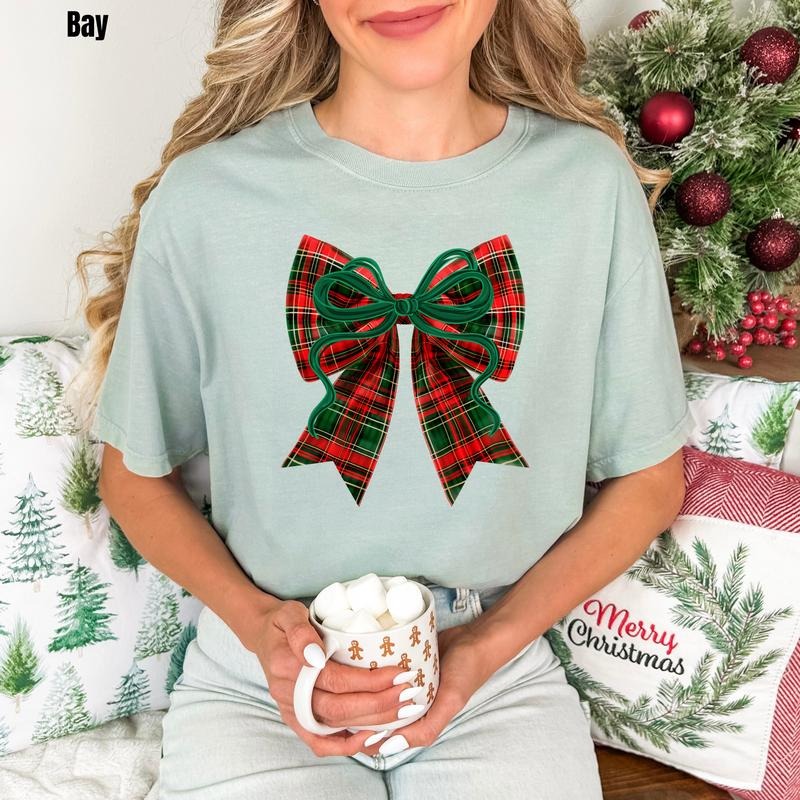 Big Plaid Bow Comfort Colors T-Shirt 'NLB' Hoodie, Sweatshirt | HypeCrazeTee.com